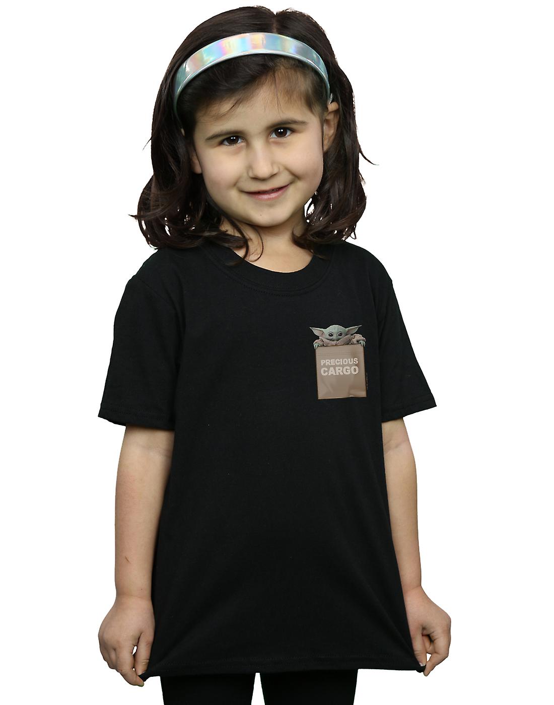 星球大战女孩曼达洛人珍贵货物人造口袋T恤