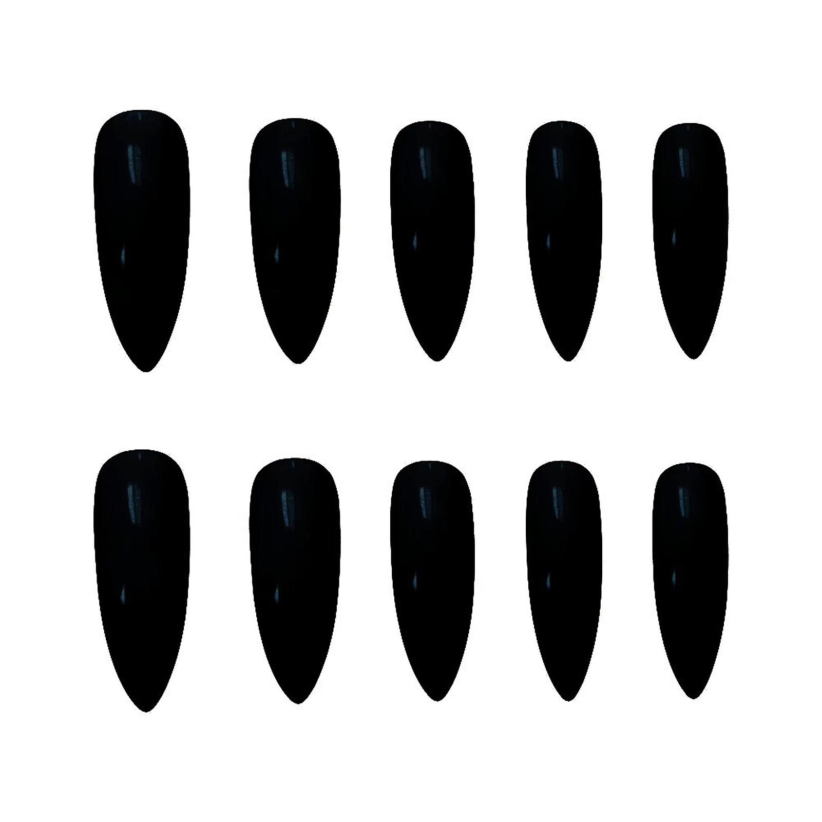 Black Pointed Head Long False Manicure Long Lasting Safe Material Waterproof False Nails