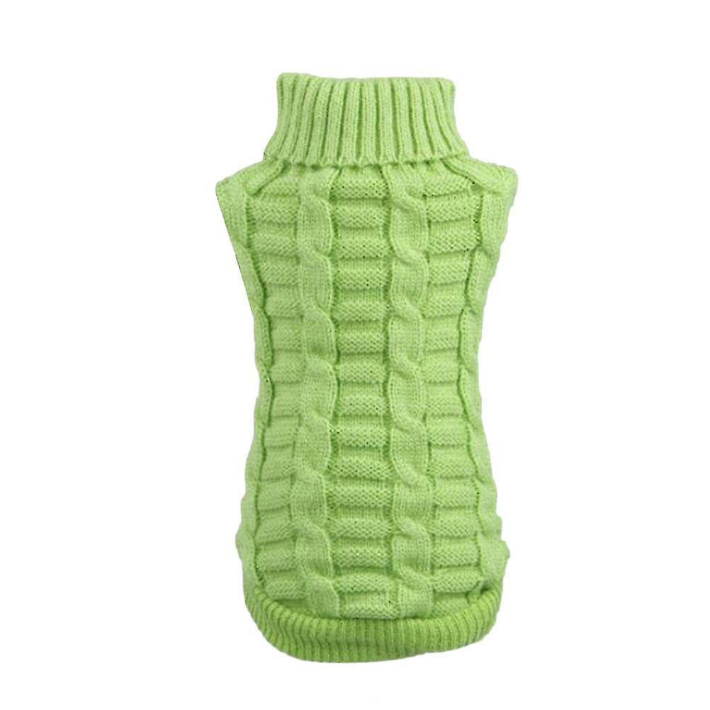 Warm Autumn Winter Pet Costume Solid Color Sweater Clothes For Puppy Dog (green Size 2xl)