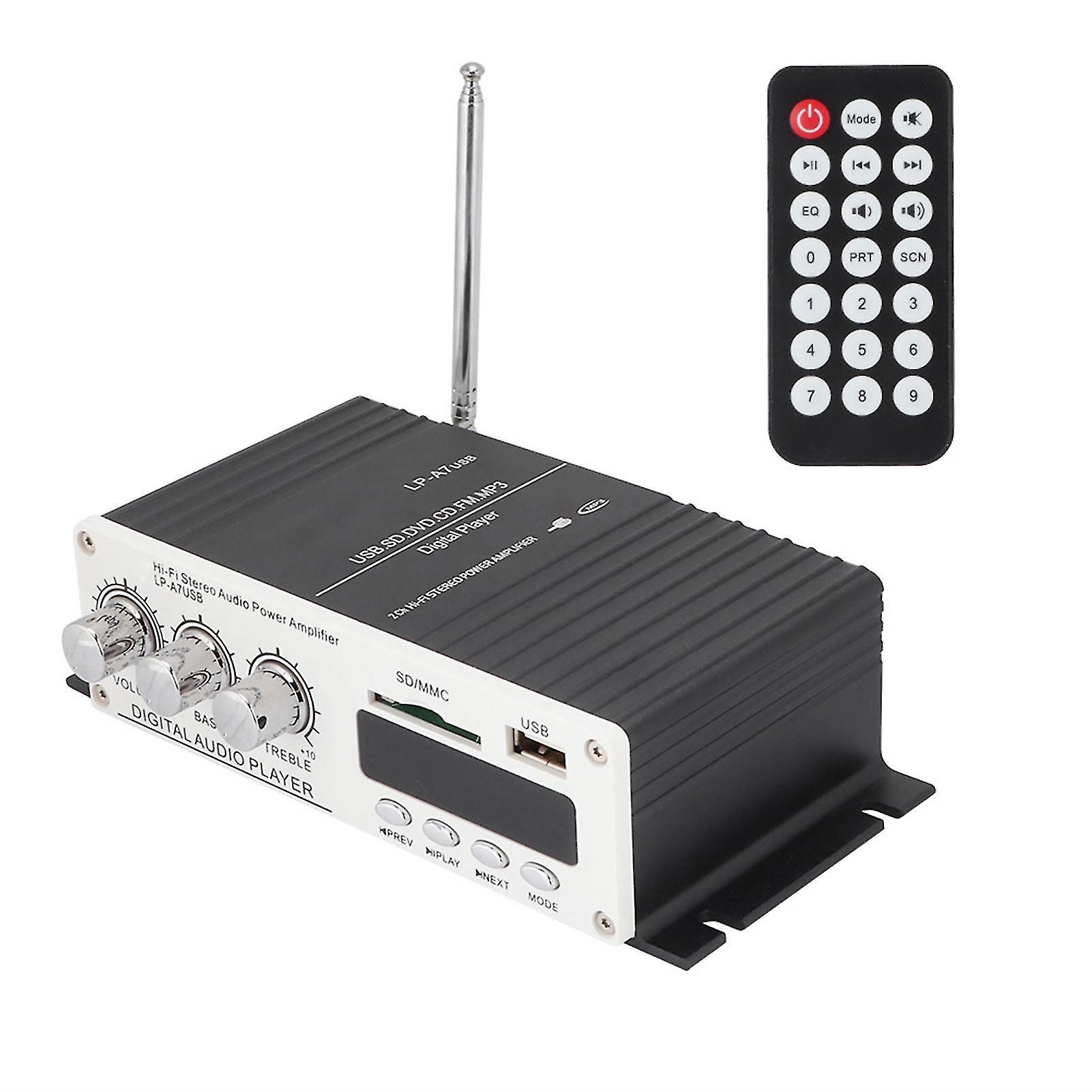 A7 Digital Bluetooth Speaker, FM Power Amplifier with Remote Control/USB/MP3