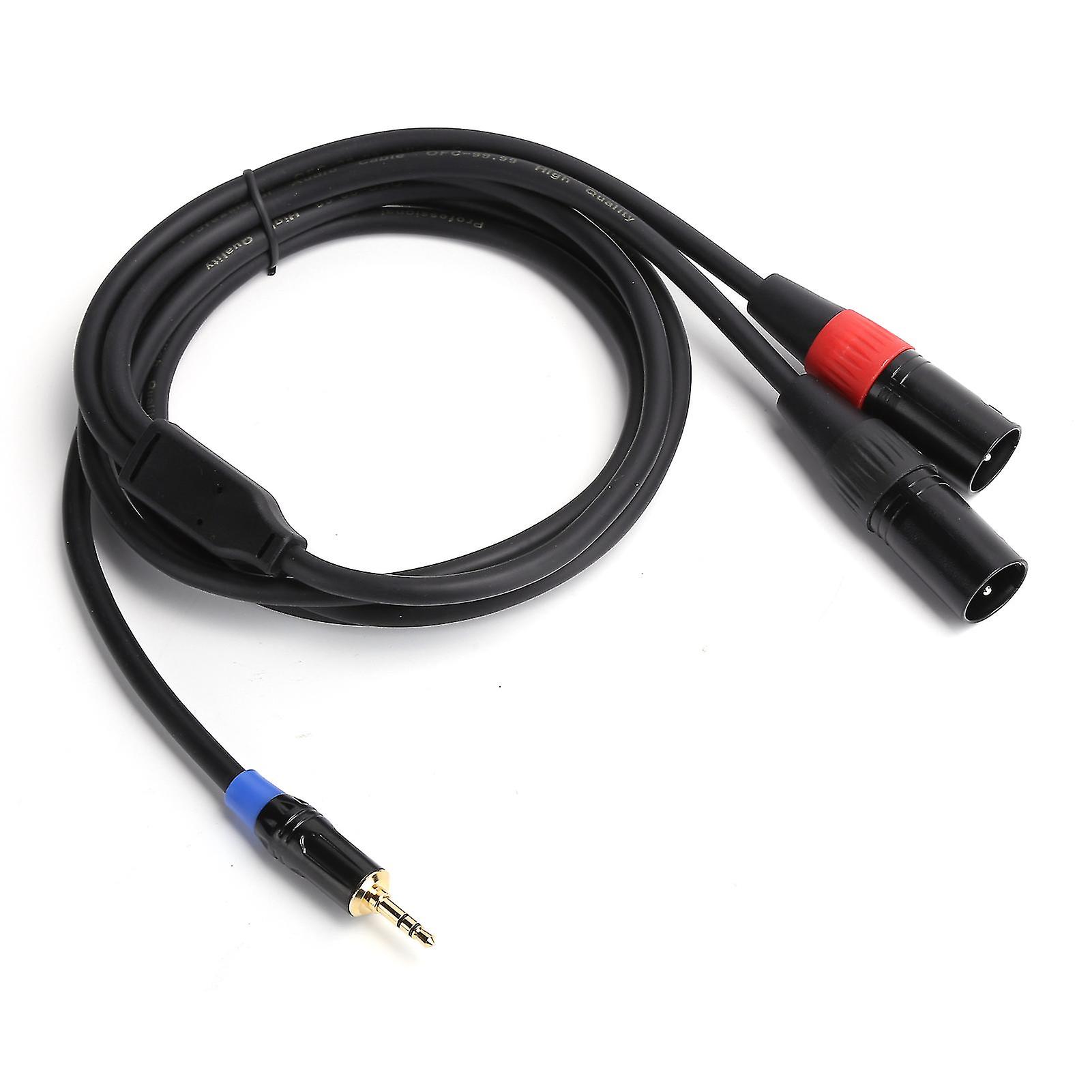 3.5mm to Dual XLR Male Cable: o Line for Mixer & Amplifier, 3m/9.8ft Durable Cord