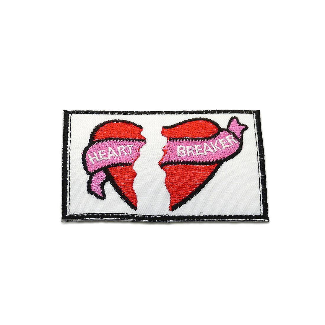 Patch - Heart Breaker Broken Heart – red/white – 5,2x8,2cm - Patch