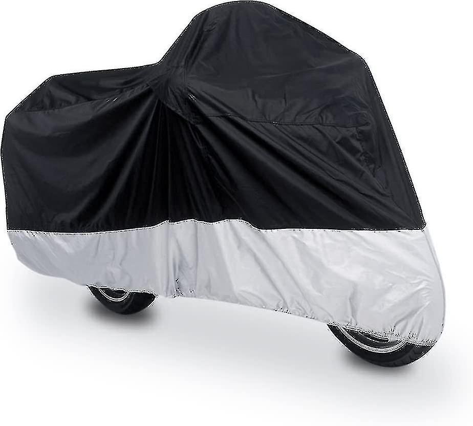 190t Rain Dust Protector Scooter Black+silver Motorcycle Cover 190*85*115 Cm(kui)
