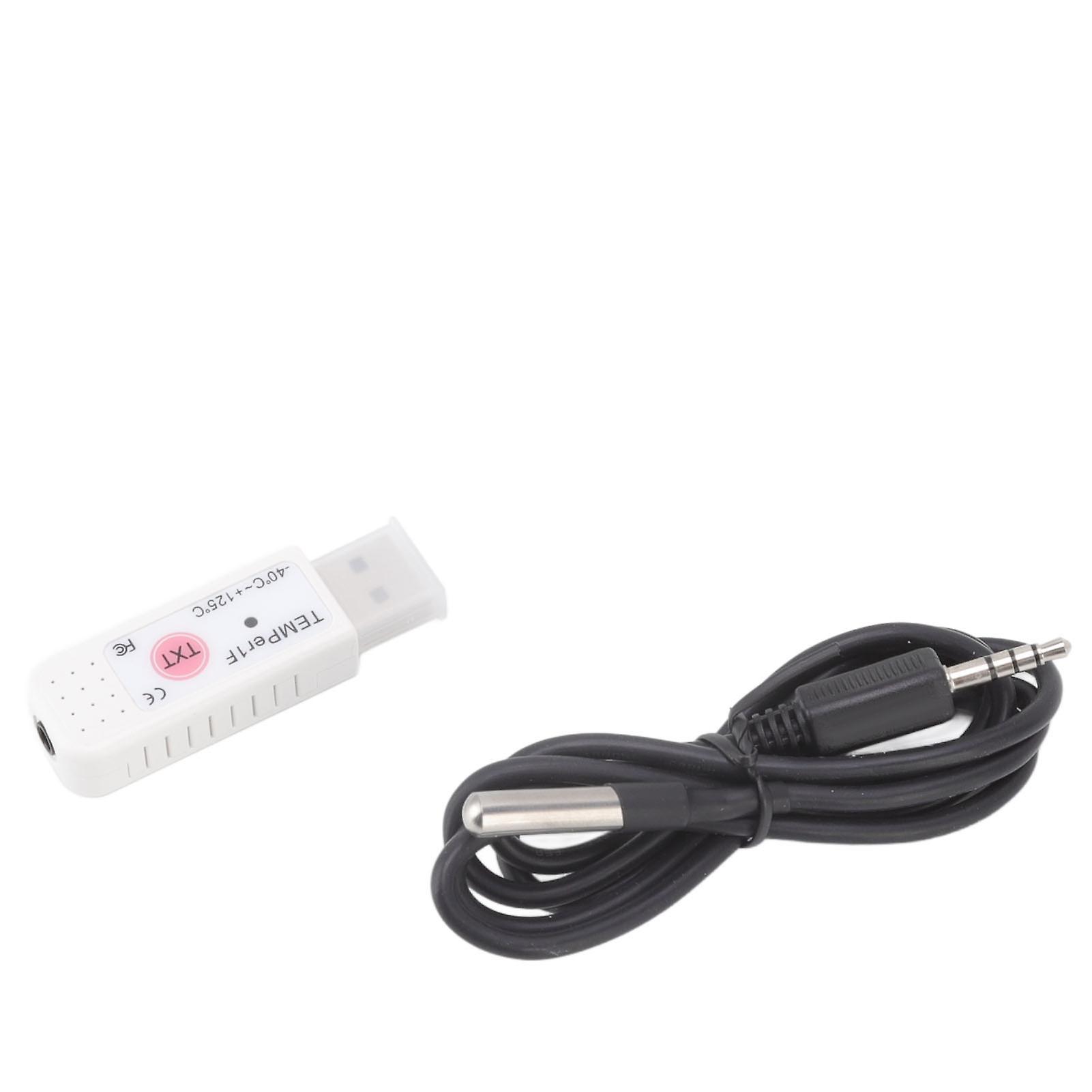 USB Temperature Sensor Data Logger with Alarm for Indoor Outdoor Use, Computer Room Warehouse Monitoring, Accurate Real-Time Temperature Tracking