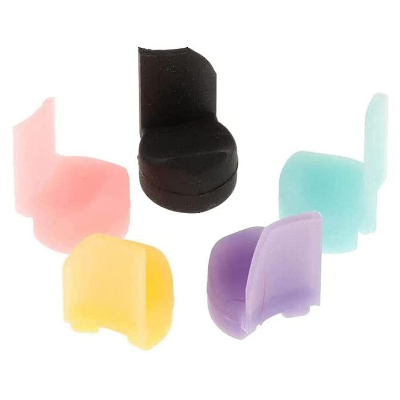 Pack de 5 Clarinette en Silicone Souple Repose-Pouce Coussin Protecteur de Pouce pour Instrument à Vent, 5 Couleurs