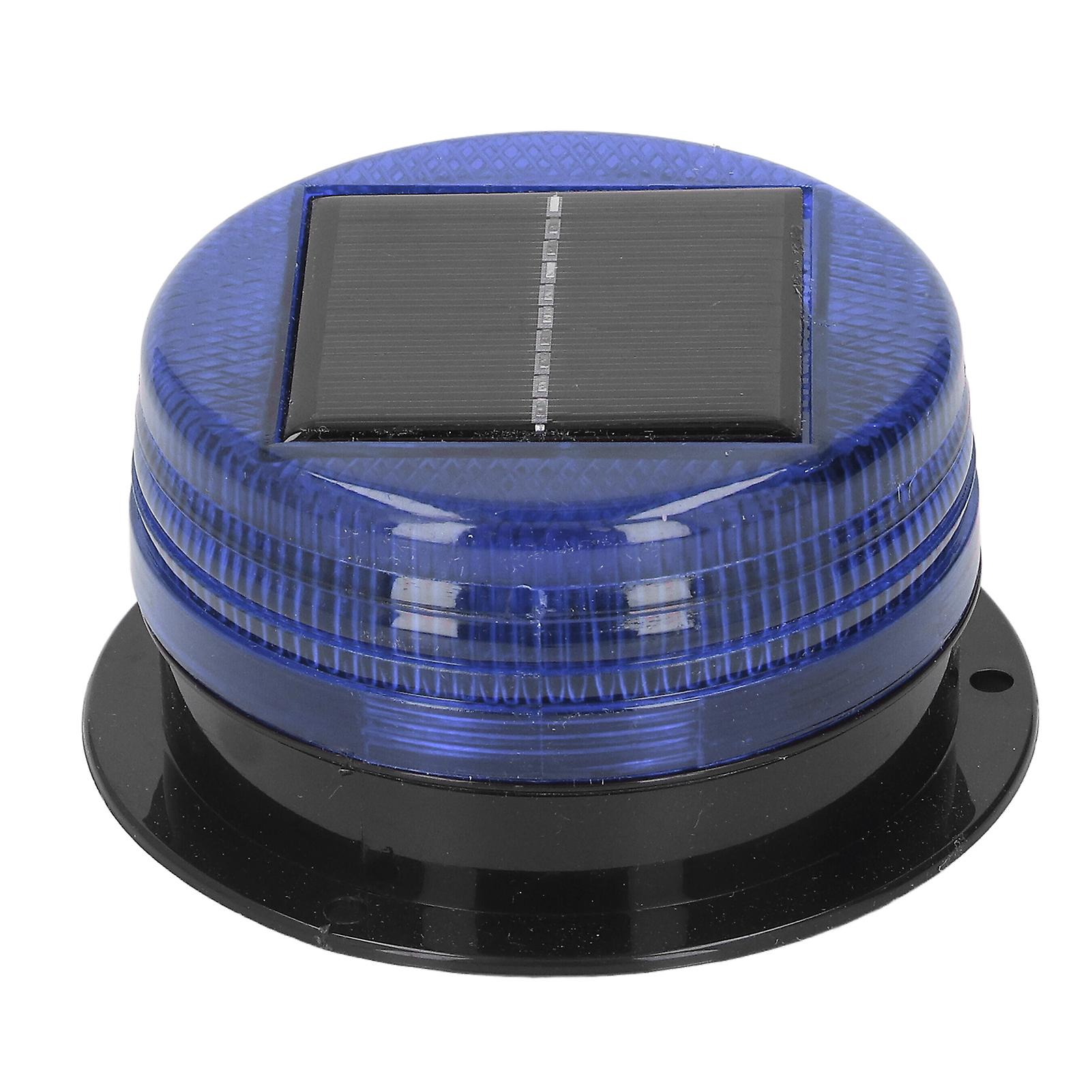 Solar Warning Strobe Light 6 High Brightness Bead Waterproof Construction Road Warning Flash Lamp Blue Light