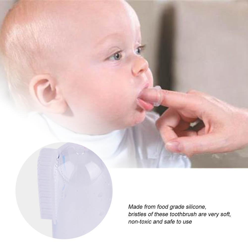 Silicone toothbrush for babies and children, with case, for tongue and oral cavity cleaning