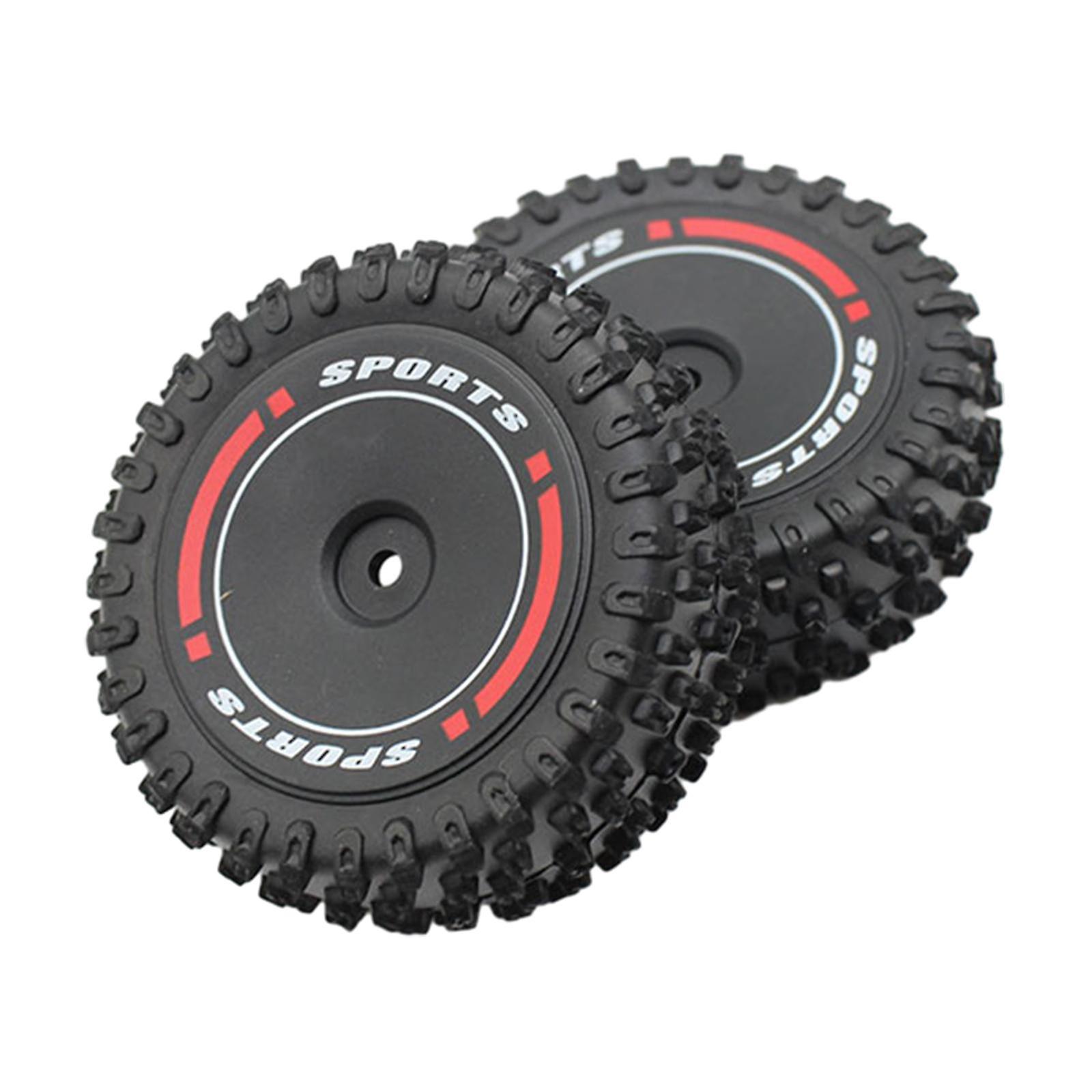 2Pcs RC Car Front Tires RC Car Part Rubber Replacement Front Wheel Tyre RC Tire for Wltoys 124010 1:12 Scale DIY Modification