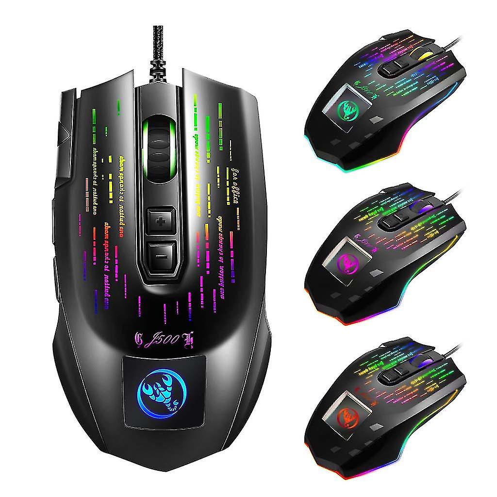 Wired Gaming Mouse 10000dpi Optical Usb Mouse With Rgb Backlit Mute Mice
