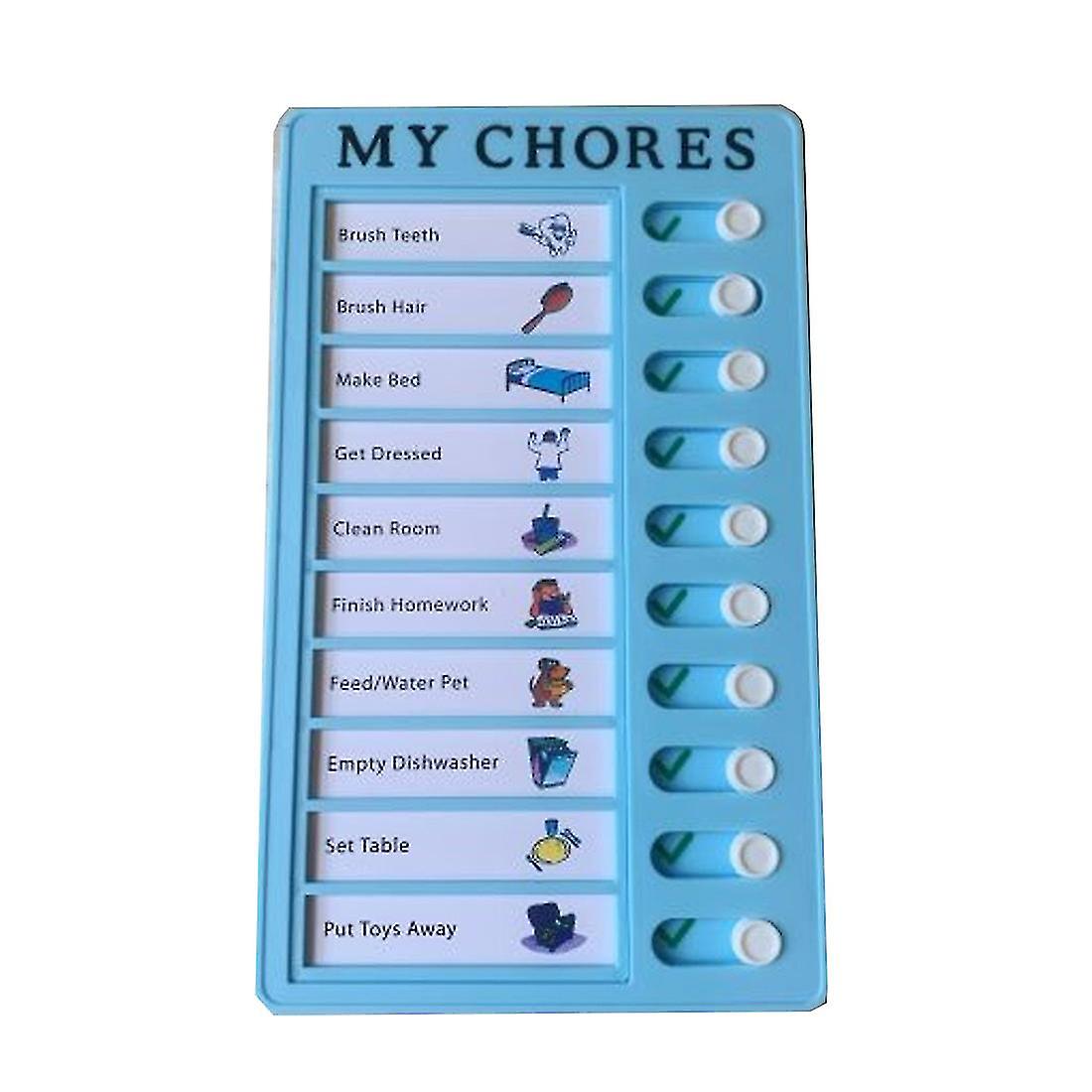 Memo Plastic Board Chores Checklist Board, My Chores Chart Board For Kids Children, List Board with Sliding Buttons, 1pcd-