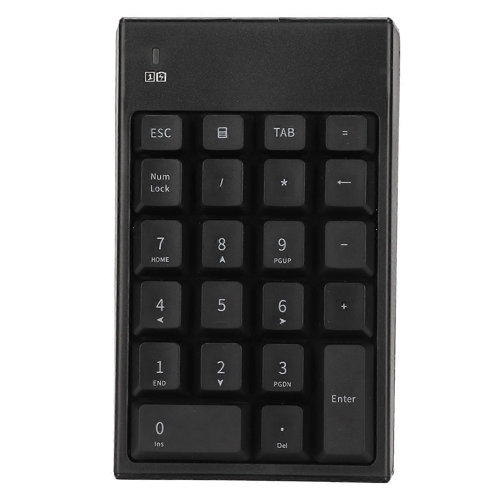 Number Pad 2.4GHz Wireless 22 Keys Delay Free Portable Black USB Numeric Keypad for Laptop