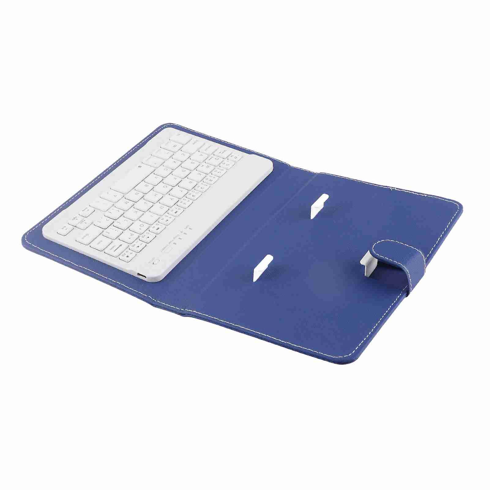 Universal Wireless Bluetooth Keyboard Flip Case Cover with Stand for IOS/ Android Phones Blue