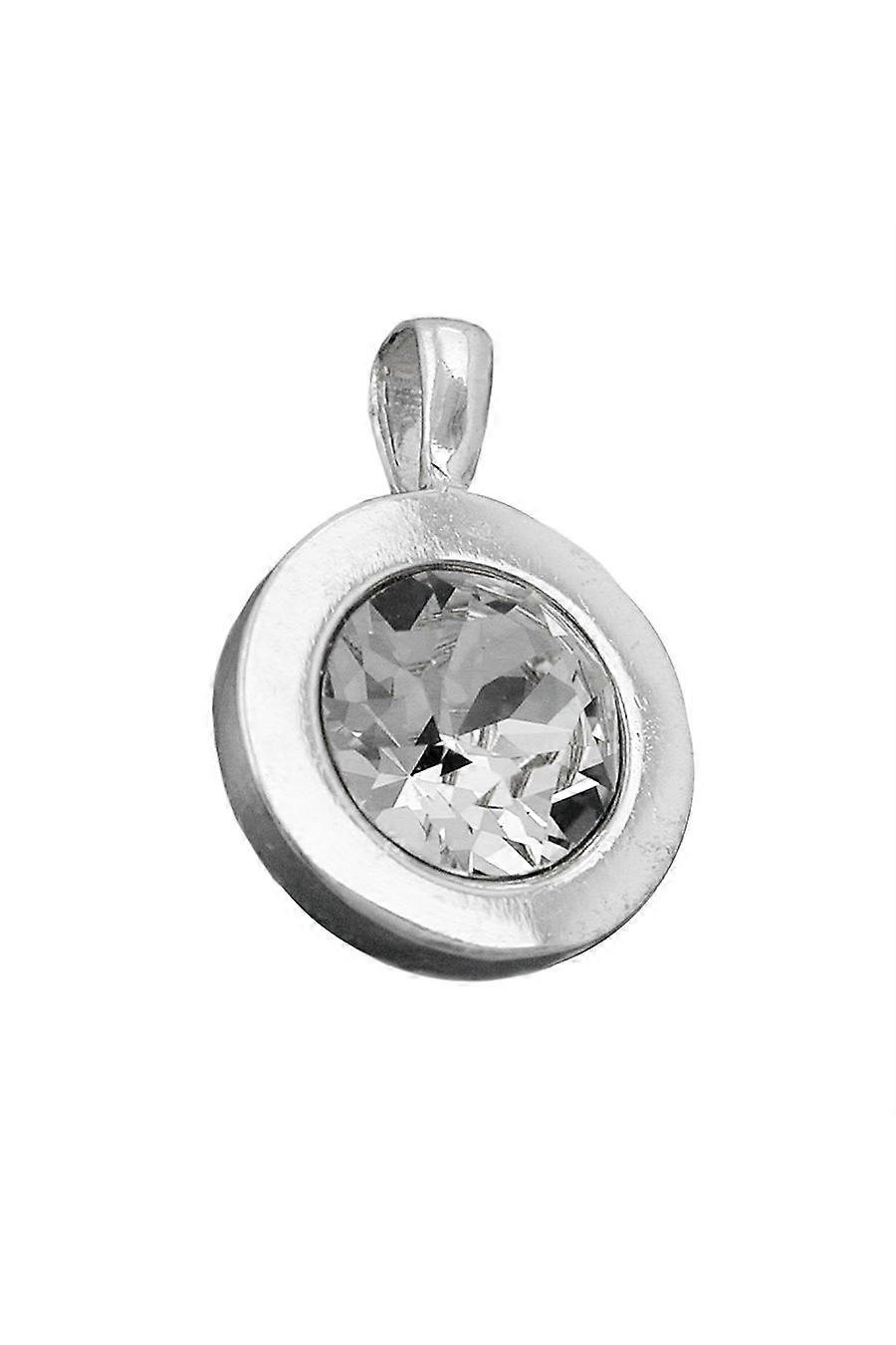 Pendant 11mm White Glas Stone Silver 925 - Gl94079