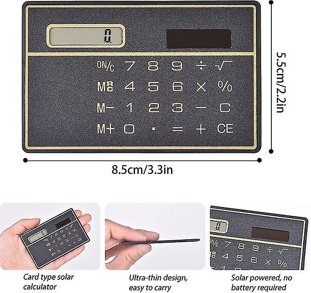 Slim Solar Power Calculator for Students, 8-Digit Ultra Thin Design