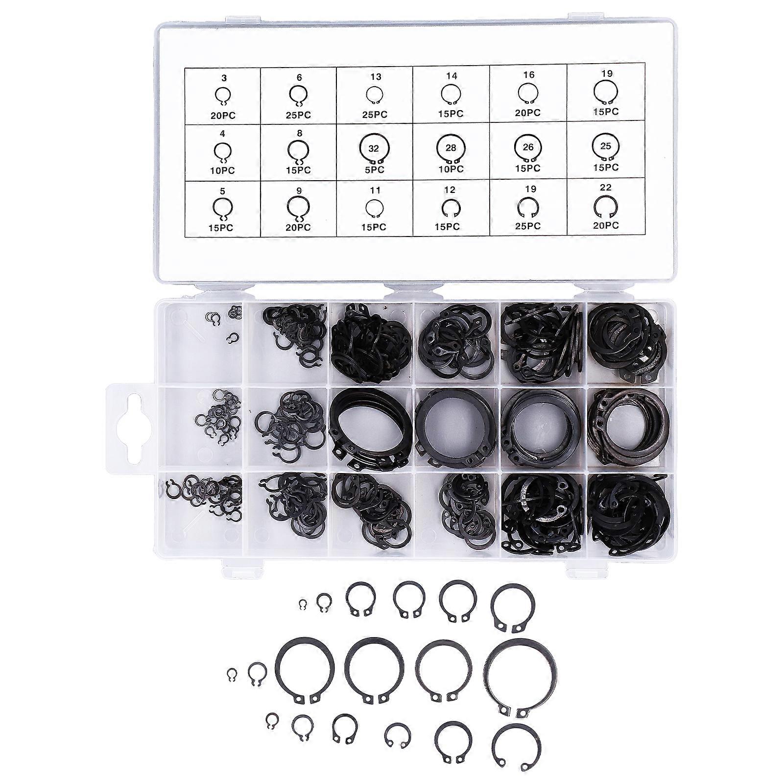 YUMILI 300 Piece C-Clip Circlip Retaining Ring Fixing Hardware Kit for Machine Vehicles