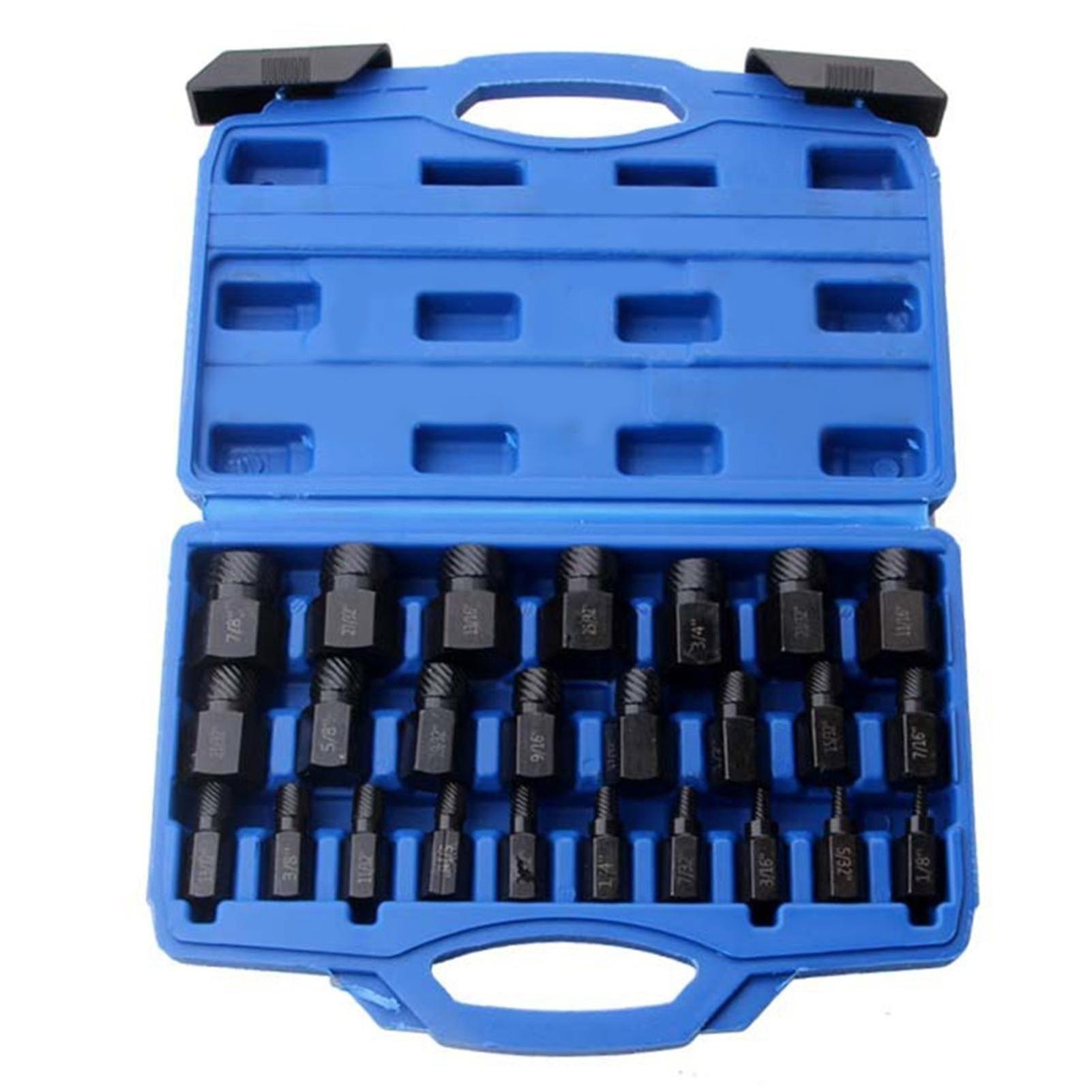 25pcs Screw Extractor Broken Wire Set Bright Finish For Spiral 3/8 21/32inch