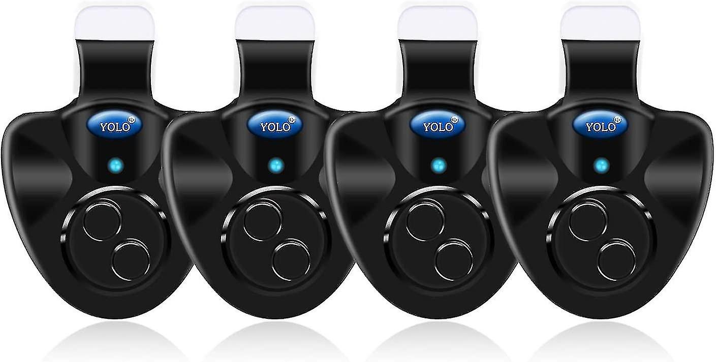 Black Electronic LED Light Fishing Bite Sound Alarm Bell Clips on Fishing Rod (q)