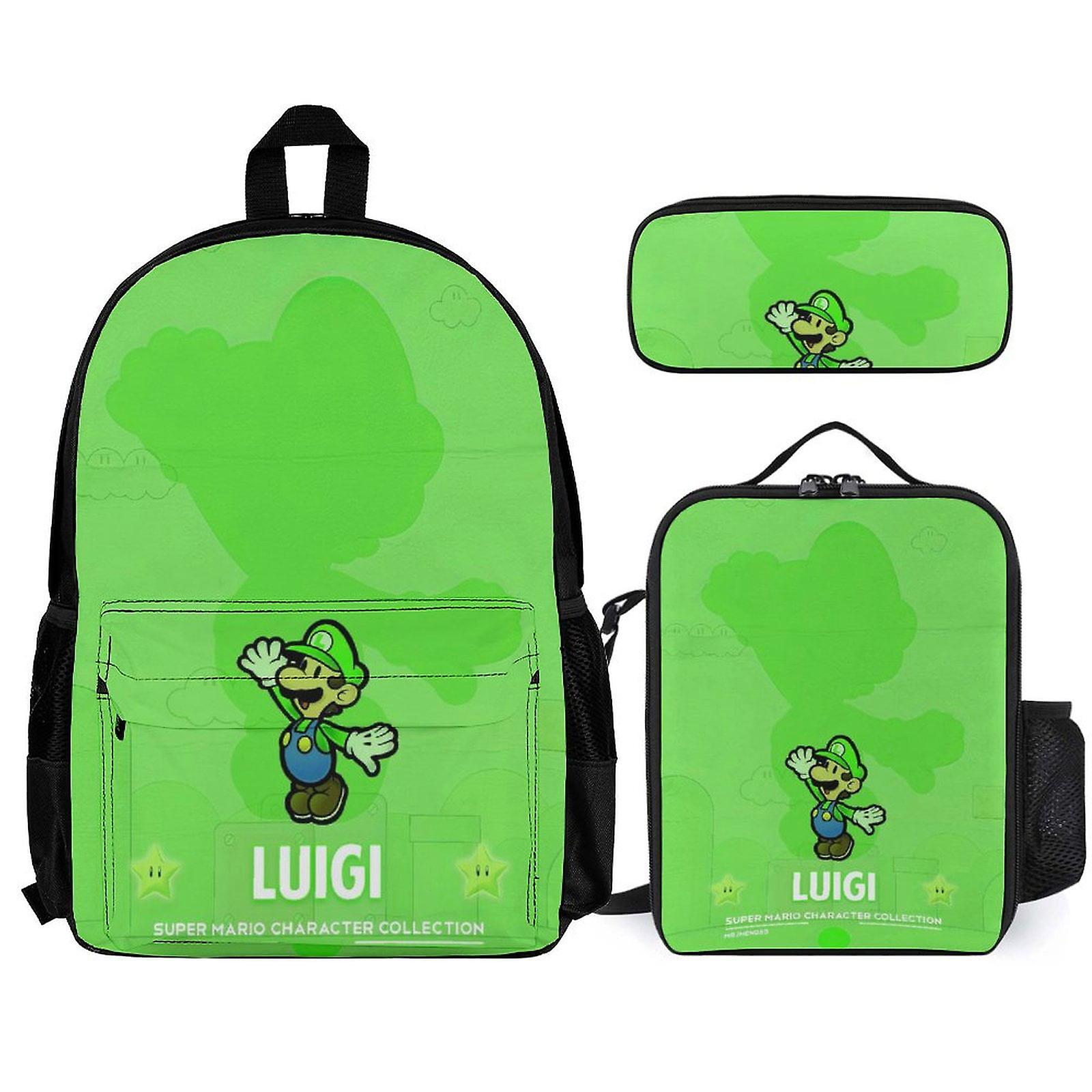 Super Mario Backpack Set, Backpack with Lunch Box And Pencil Case 3pcs Set
