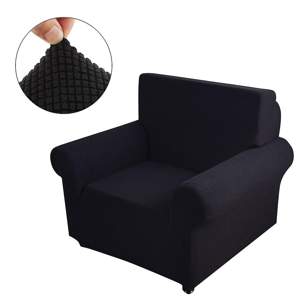 Impermeabile Elastico Antipolvere Fodera Copridivano Set Cuscino Protettore (Nero Per Divanetto)