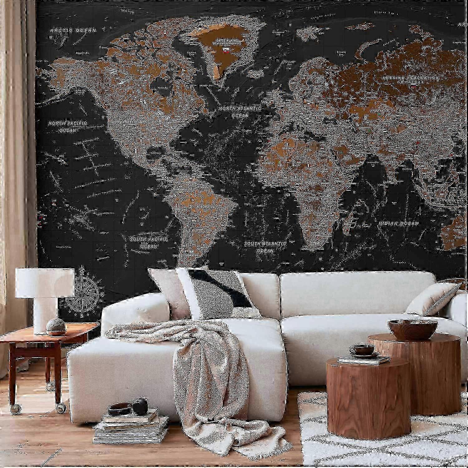 Self-adhesive Wall Mural - World: Stylish Map