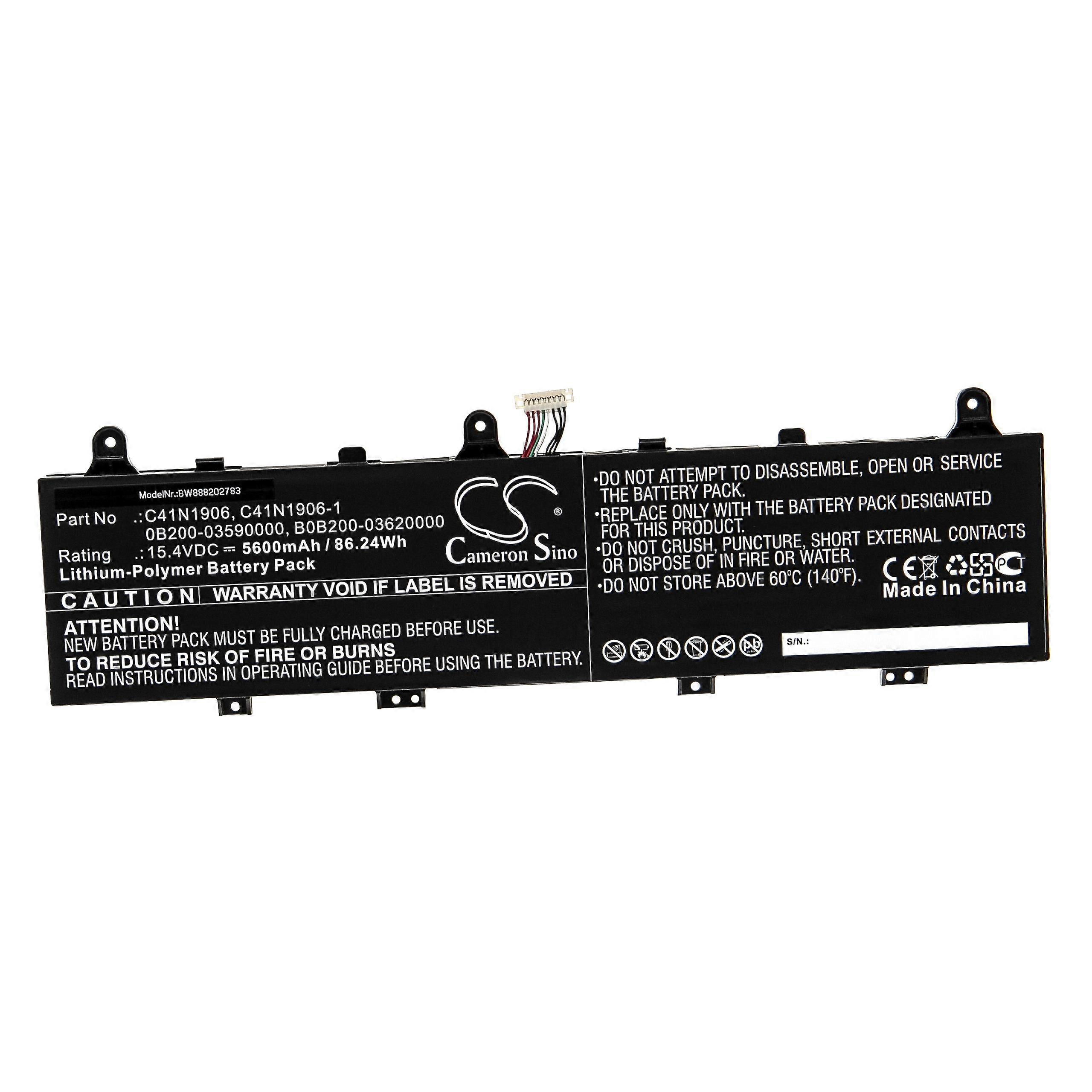 vhbw Akku kompatibel mit Asus TUF A17 FA706IU-AS76, A17 FA706IU, A15 FX506IU, A15 FA506QR 2021 Notebook (5600 mAh, 15,4 V, Li-Polymer)