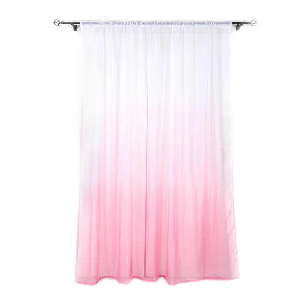 Gradient Sheer Rod Pocket Window Curtain Bedroom Balcony Drape Curtain(gray Gradient)