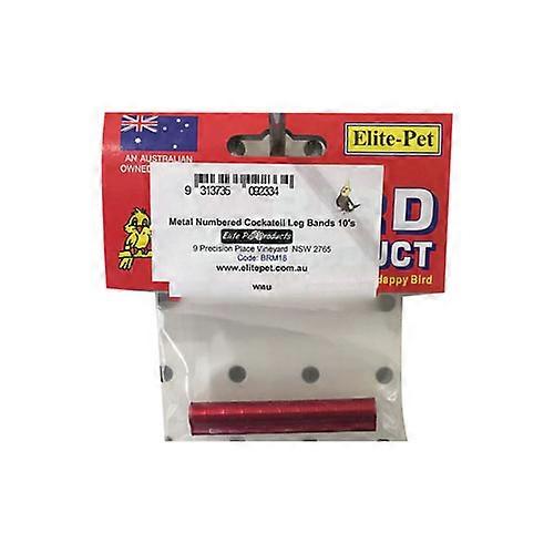 COCKATIEL 高品质耐用的金属编号腿环 10 件装