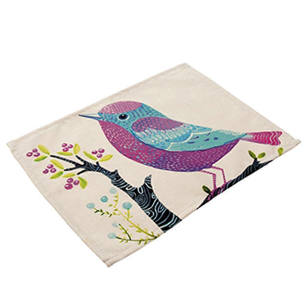 Beautiful Bird Pattern Print Heat Insulation Placemat Tableware Table Mat (MA0002-2)