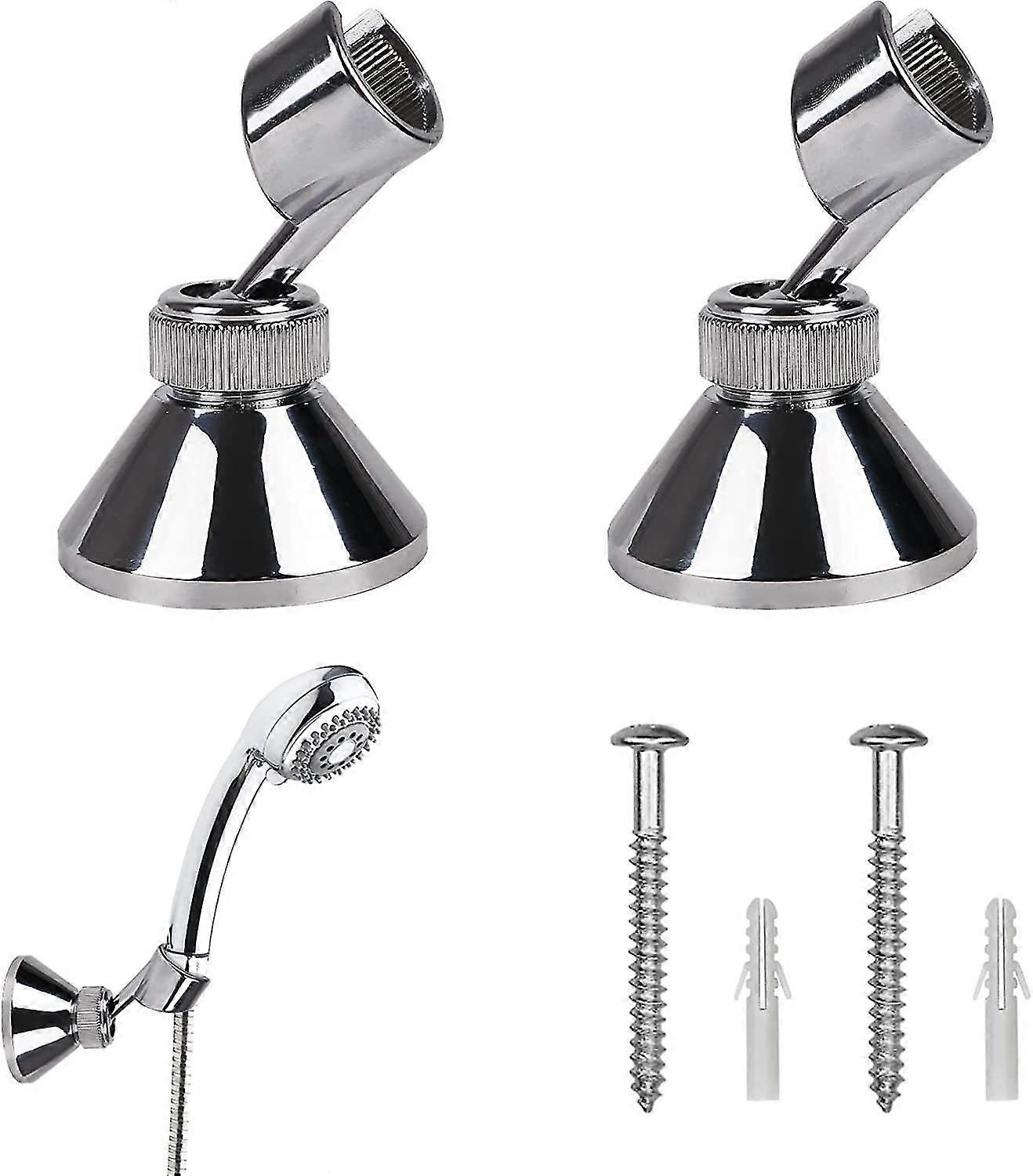 2 Pcs Shower Head Holders,adjustable Cup Shower Head Bracket, 360 Degrees Rotated Shower