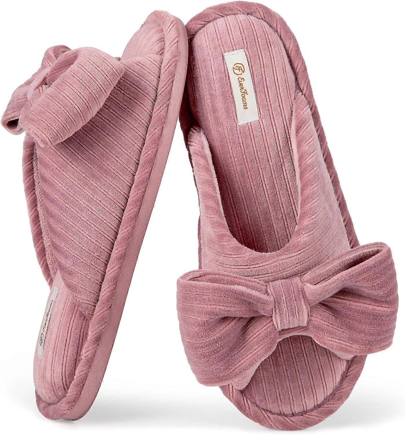 Women's Bow Slippers Memory Foam House Shoes