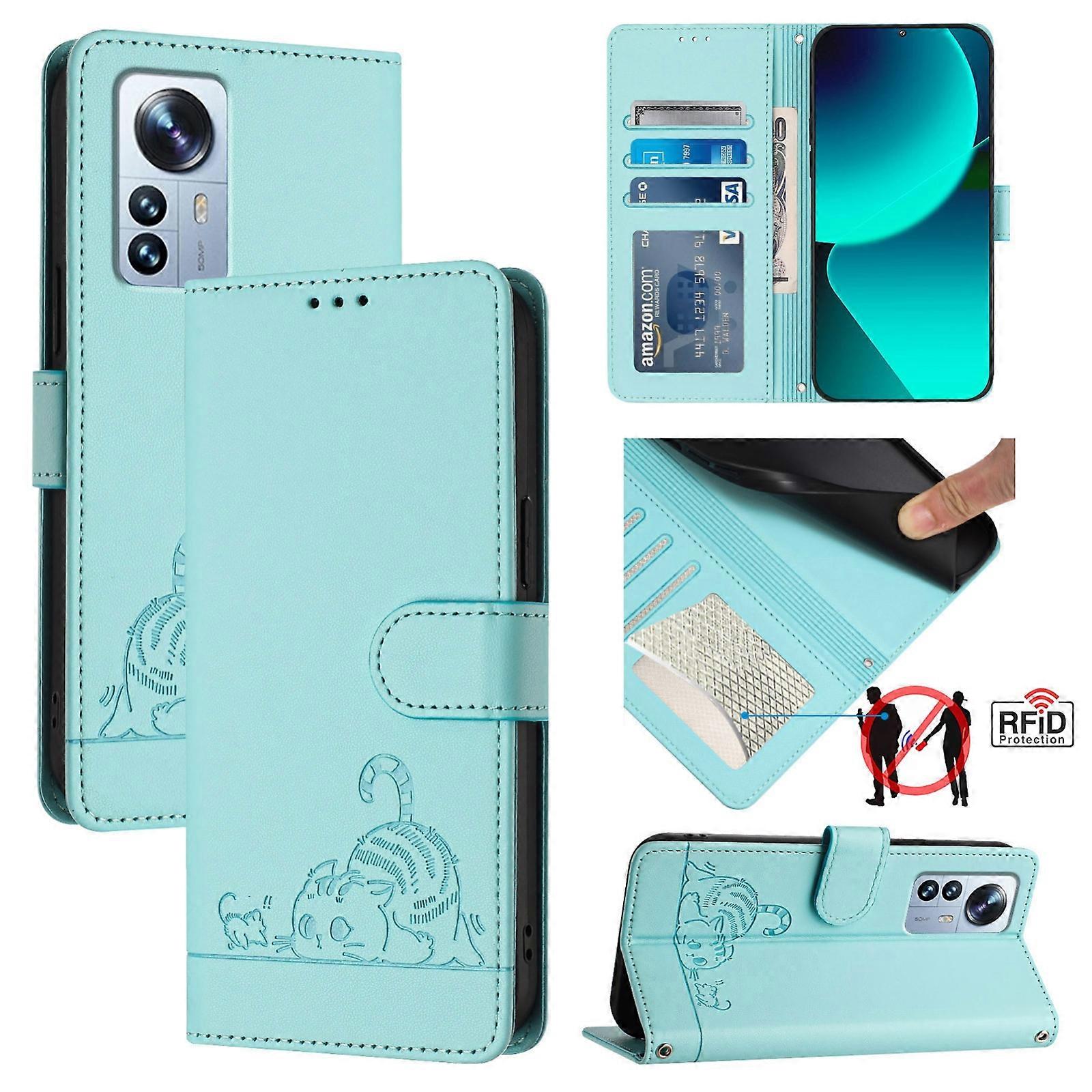 Cat Pattern PU Case For Xiaomi 12 Pro / 12s Pro