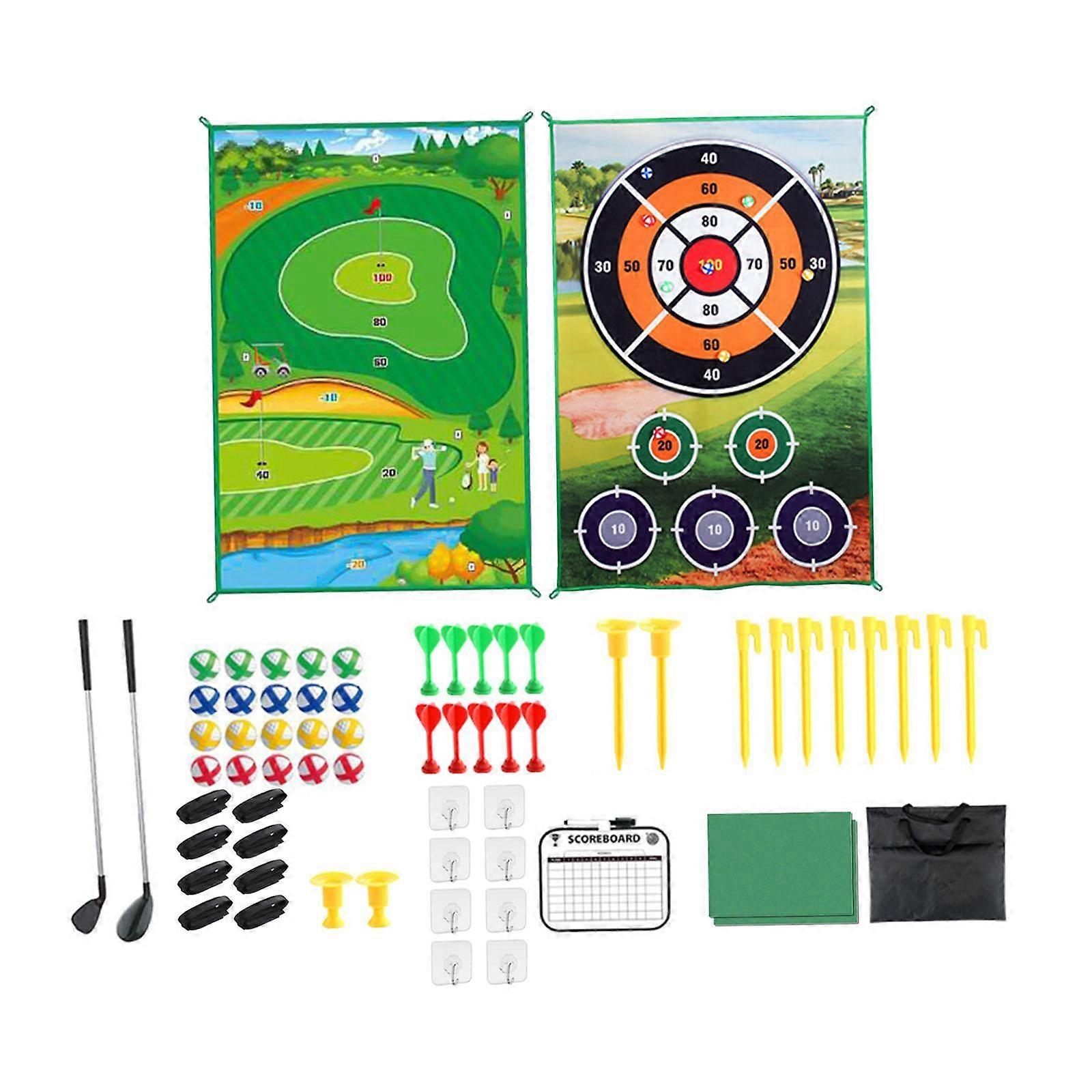 オフィスゴルフアクセサリー36x18.5x28.5cmの大人と家族のための子供ゴルフゲームマットセット