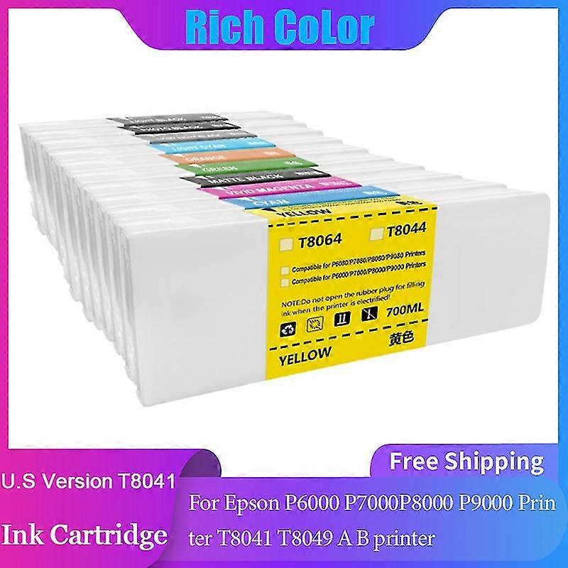 hg U.S Version T8041 Ink Cartridge With chip 700ML Compatible For Epson P6000 P7000P8000 P9000 Printer T8041 T8049 A B printer