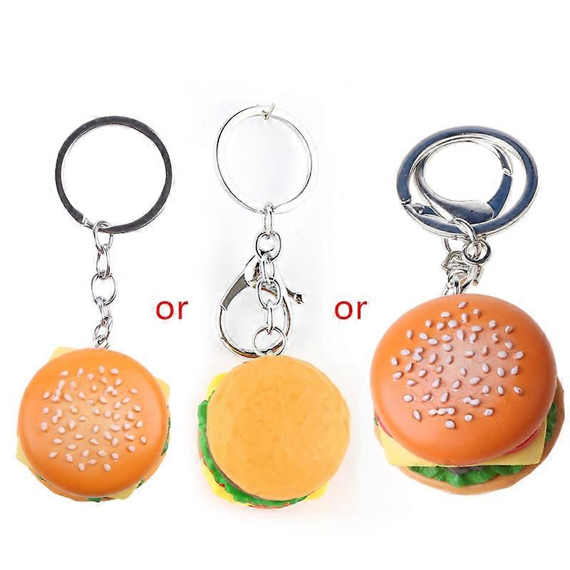Hamburger Cheeseburger Polymer Clay Key Chain Simulation Food Pendant Keyring