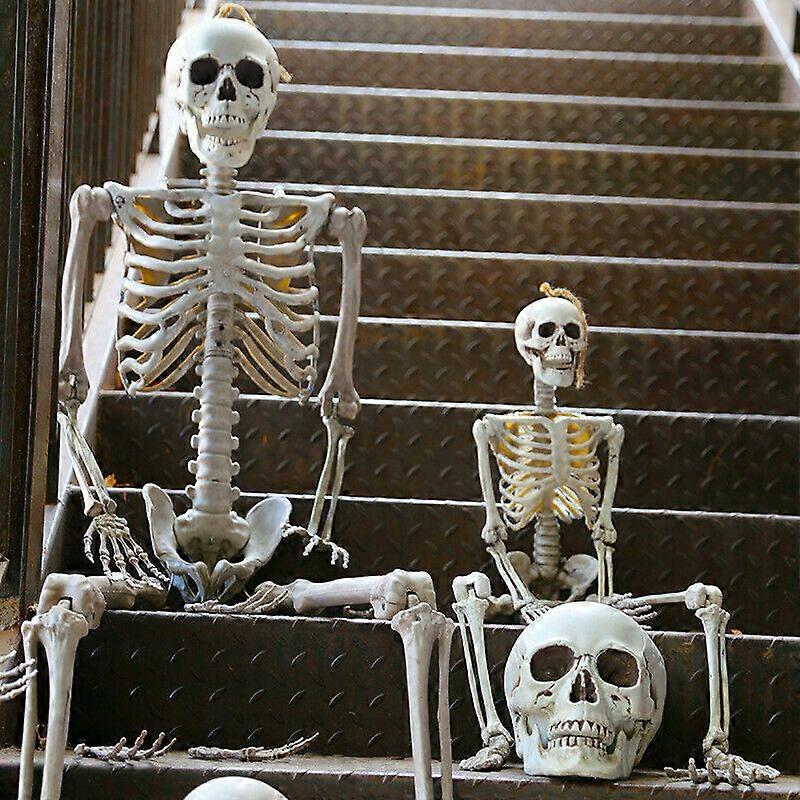 90cm Halloween Prop Skeleton Hand Bone Halloween Decor Full Size Human Skull Skeleton Anatomical Human Pvc Skeleton Ornaments