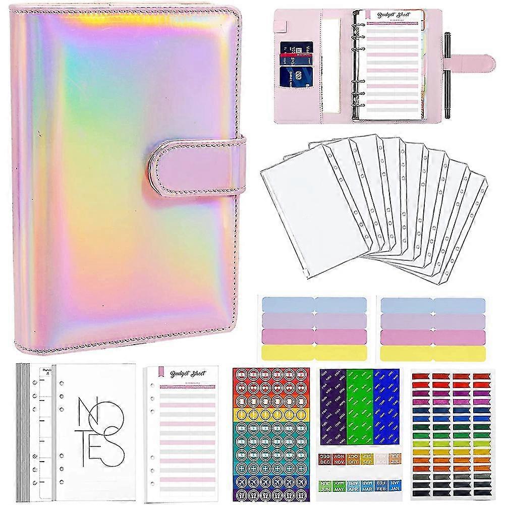 Budget Binder A6 Ring Binder Notebook With Clear Cash Envelope For Cash Stuffing Money Organiser Wi