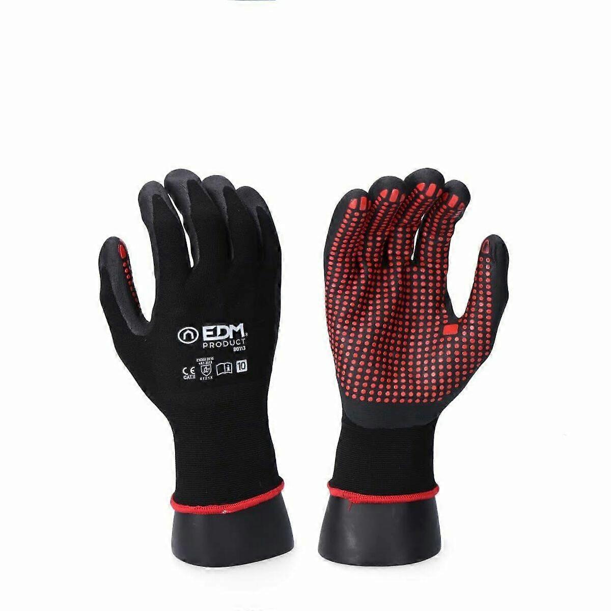 Work Gloves EDM Black Lycra Nitrile Metal Industrial
