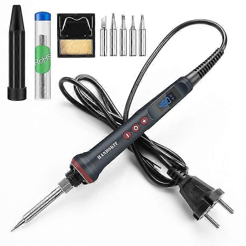 Electrical Soldering Iron Kit Thermal Control Soldering Iron With 4 Wire Core And 5 Tip Welding Tools
