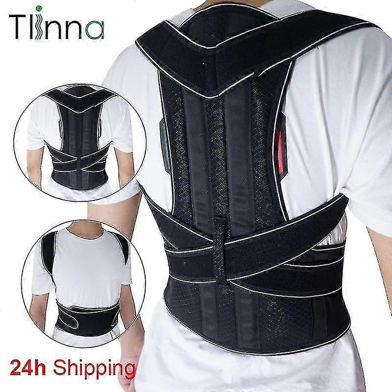 Tlinna Adjustable Back Spine Posture Corrector Adult Humpback Pain Back Support Brace Shoulder Belt Posture Correction