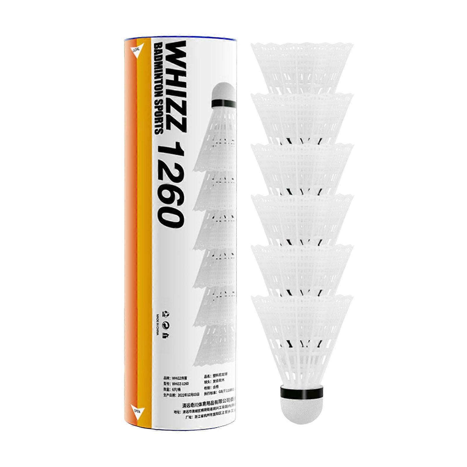 6'lı Paket Naylon Badminton Tüy Topları Birdies Naylon Tüy Topları Kapalı ve Açık Hava Spor Antrenmanları İçin Badminton Topları