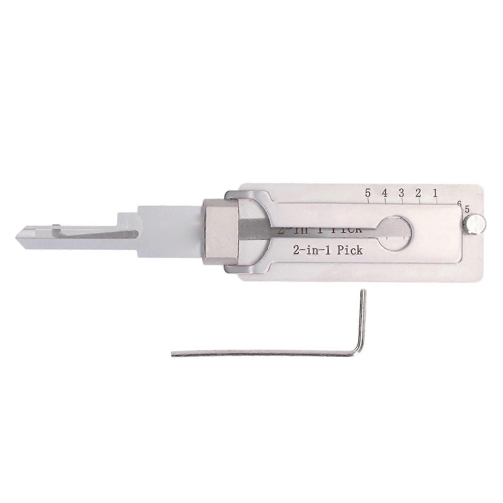 2 in 1 Stainless Steel Key Decoder Pick Up Hook Tool for Repair Maintenance Edition