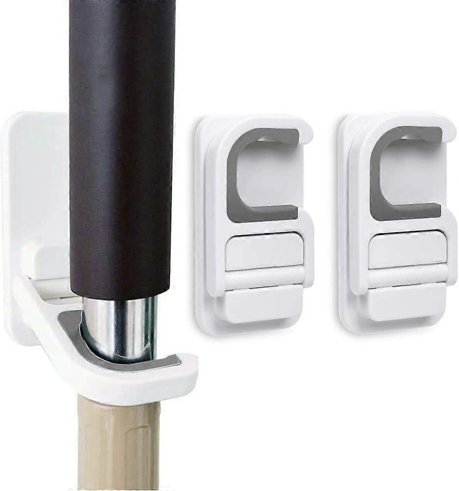 Broom and Mop Holder, 3 Pack Self-Adhesive No Drilling, Super Non-Slip Broom and Dustpan Holder,2024 Ping