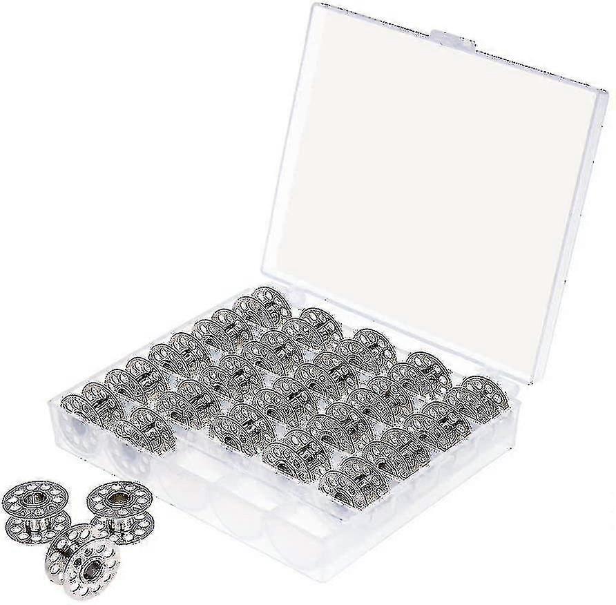 25 Piece Stainless Steel Grid Wire Spool Set Clear Plastic Sewing Thread Spool
