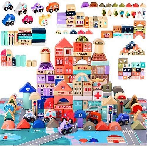 Wooden block 115 pcs - city 23519