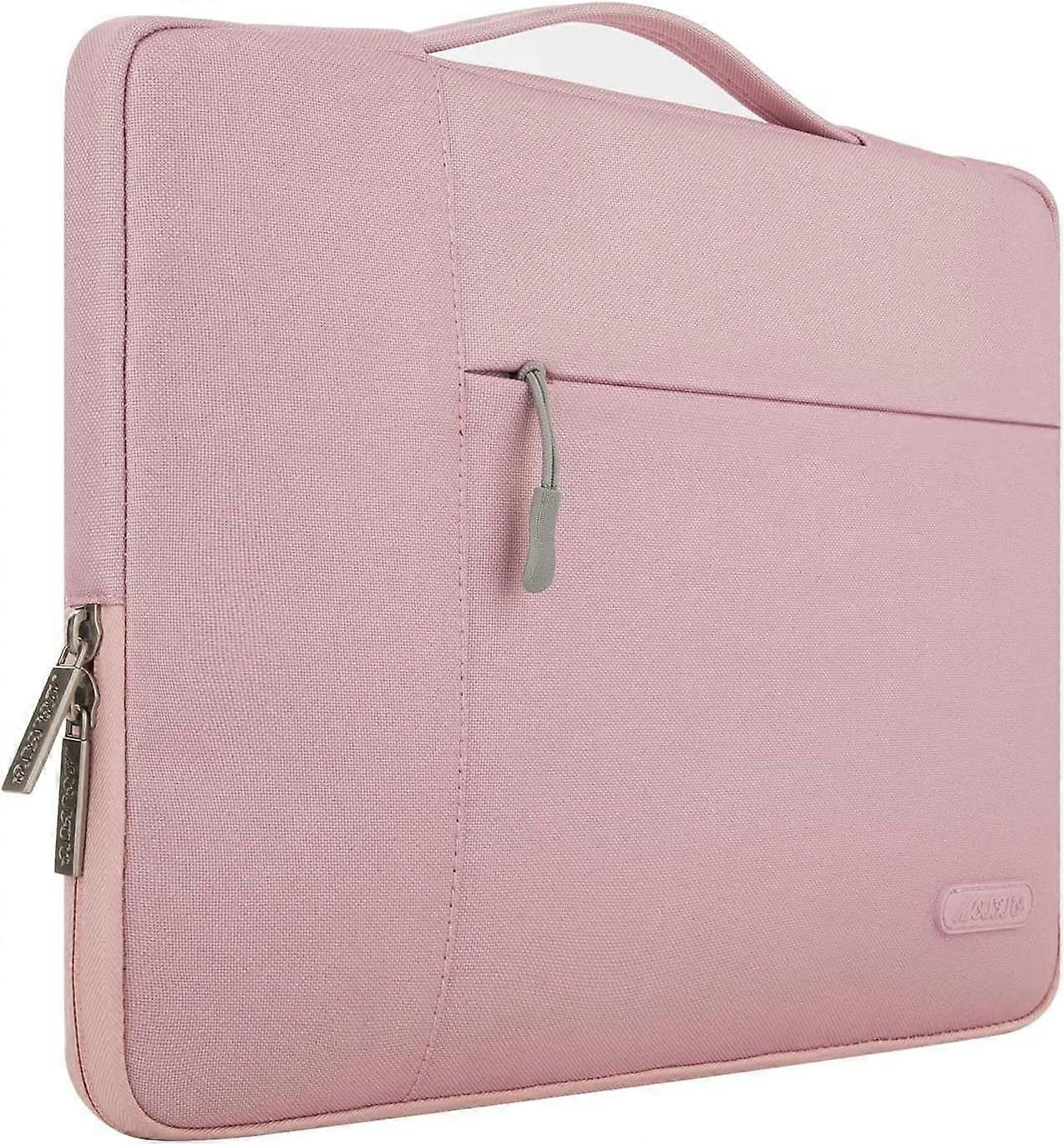Laptop Sleeve Compatible 14Inch Laptop, Polyester Multifunctional Briefcase, Pink
