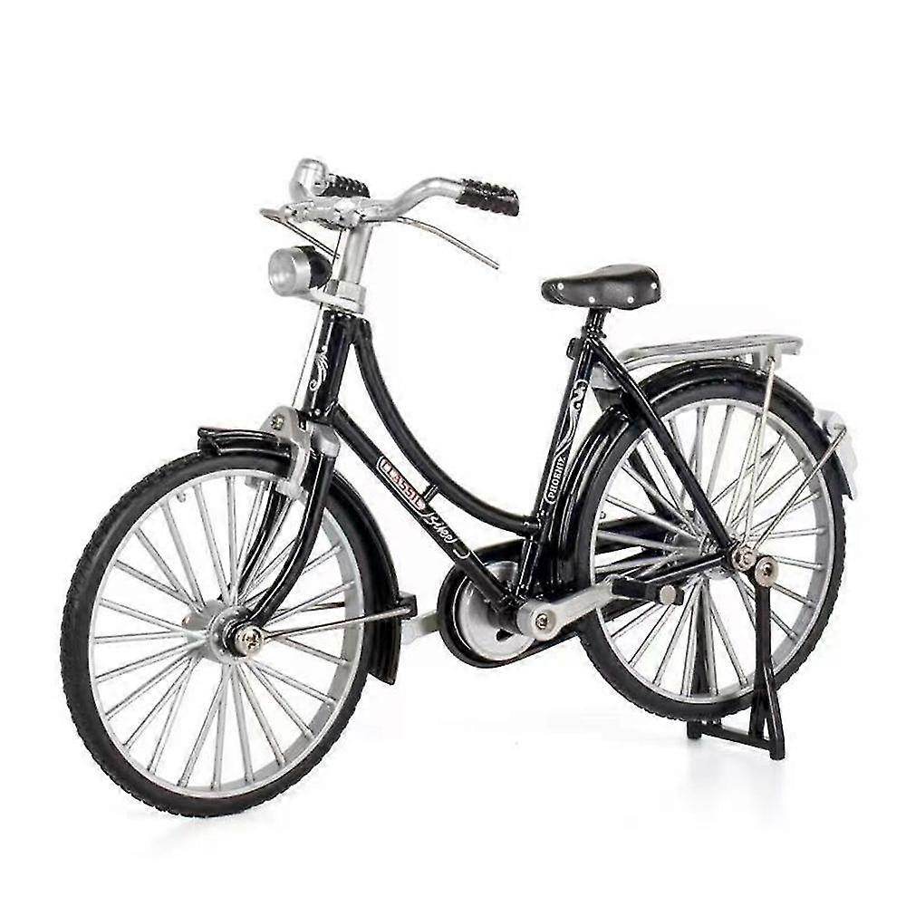 Alloy Vintage Bicycle Model Simulation Mini Scale Bike Model Kit With Inflator Miniature Vehicle Desktop Ornament Toy