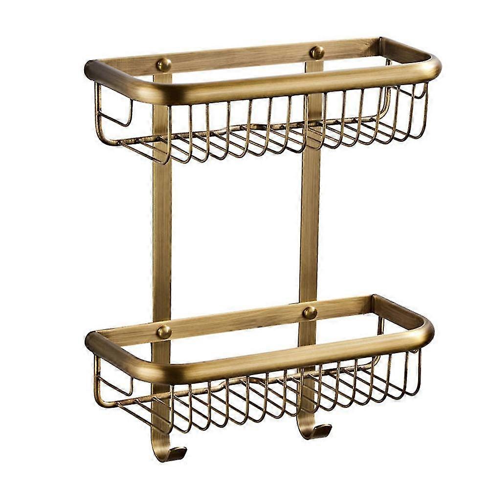 Rectangular European-style Bathroom Rack Storage Rack Wall-mounted 30cm Double-layer Hook Rack Bras