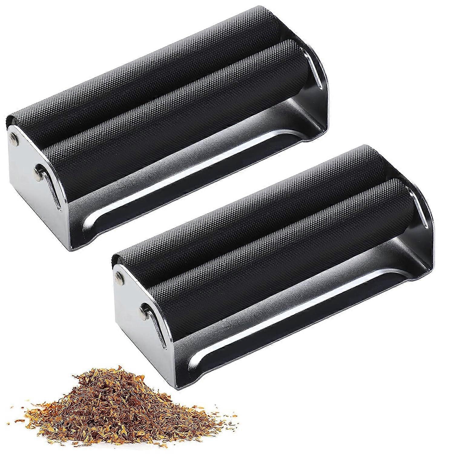2PCS Metal Tobacco Roller, Easy Use Manual Cigarette Rolling Machine