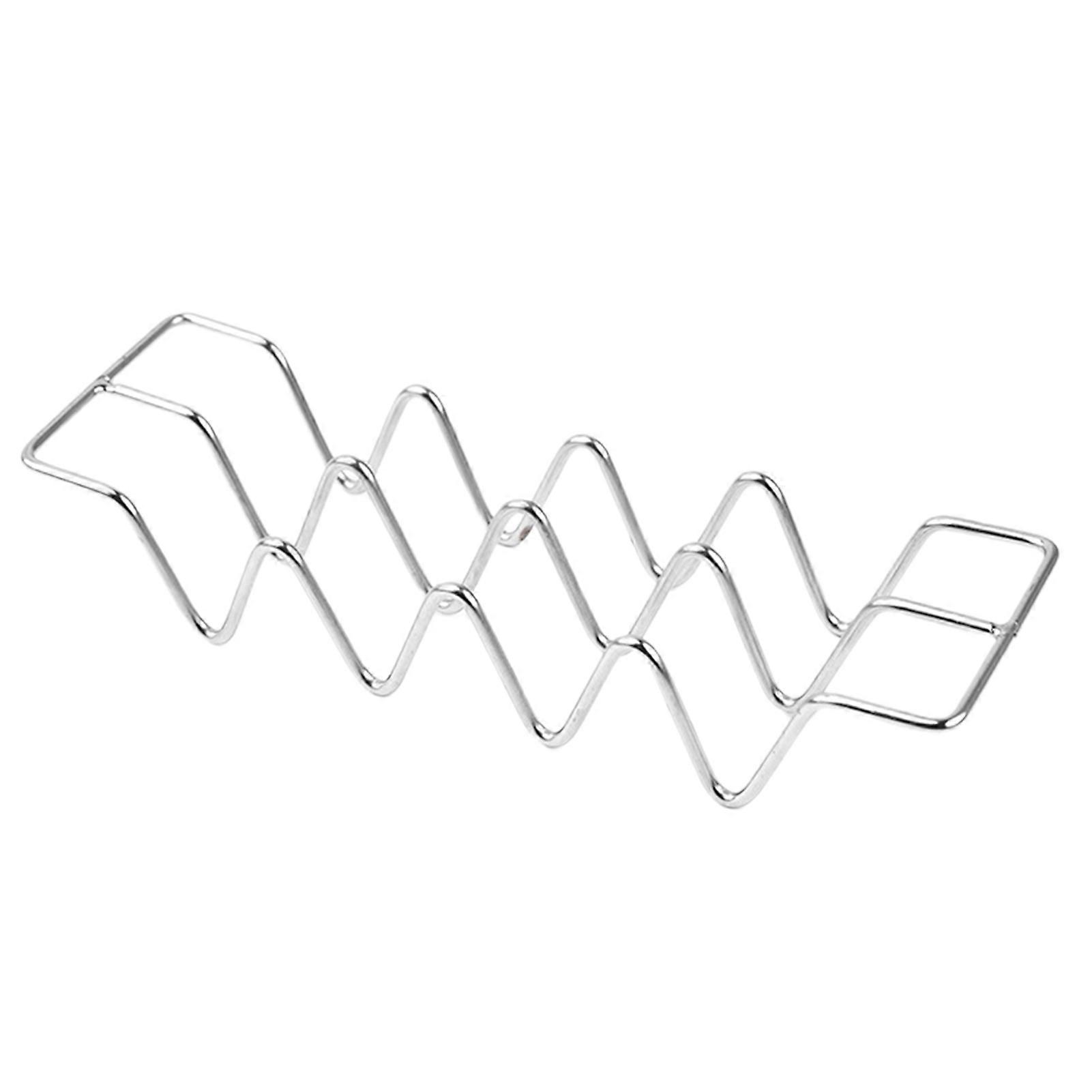 Pancake Rack Wave Shape Non-slip Smooth Surface Multi-function Easy Access Hold Burritos Kitchen Tool Stainless Steel Taco Holder for Home KAESI
