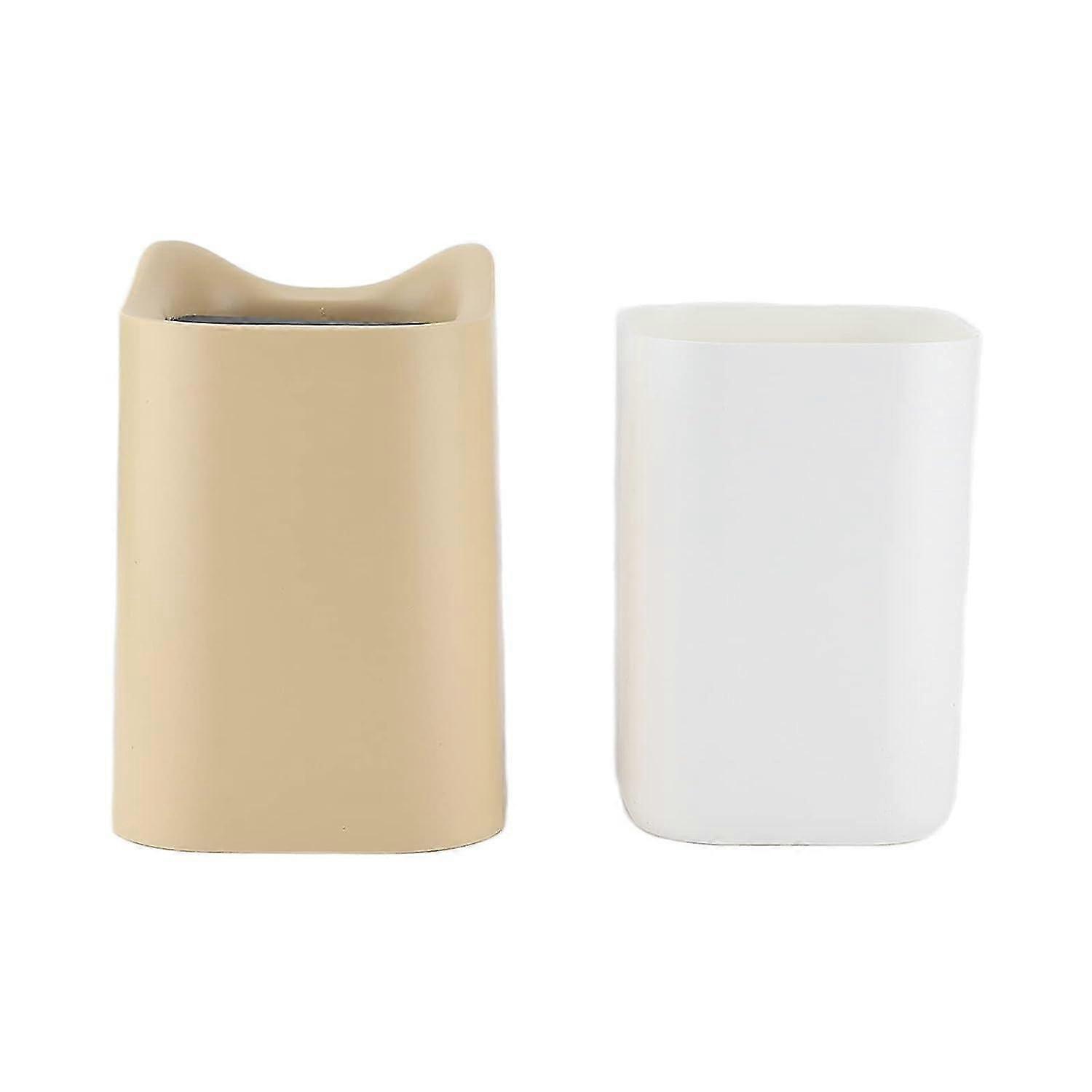 Plastic Mini Desktop Trash Can With Shake Lid,trash Can, Novel Cute Mini Trash Storage Bin, Trash Basket, Plastic Mini Wastebasket Trash Can For Offic